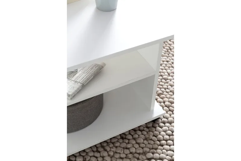 Dewand Soffbord 95 cm - Vit - Möbler - Bord & matgrupper - Soffbord - Soffbord med hjul