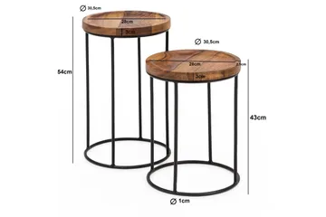 Dewester Satsbord 31 cm 2 Bord - Massivt Trä/Svart - Möbler - Bord & matgrupper - Soffbord