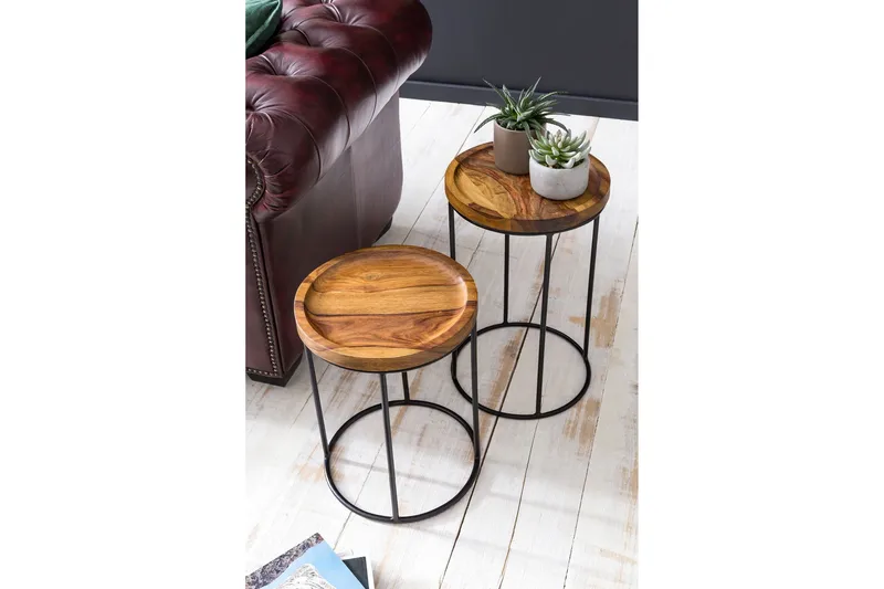 Dewester Satsbord 31 cm 2 Bord - Massivt Trä/Svart - Möbler - Bord & matgrupper - Soffbord