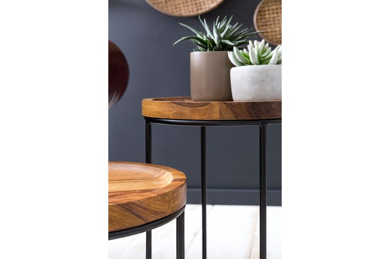Dewester Satsbord 31 cm 2 Bord - Massivt Trä/Svart - Möbler - Bord & matgrupper - Soffbord