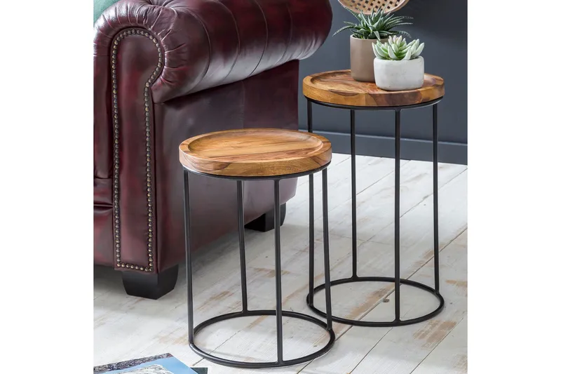 Dewester Satsbord 31 cm 2 Bord - Massivt Trä/Svart - Möbler - Bord & matgrupper - Soffbord