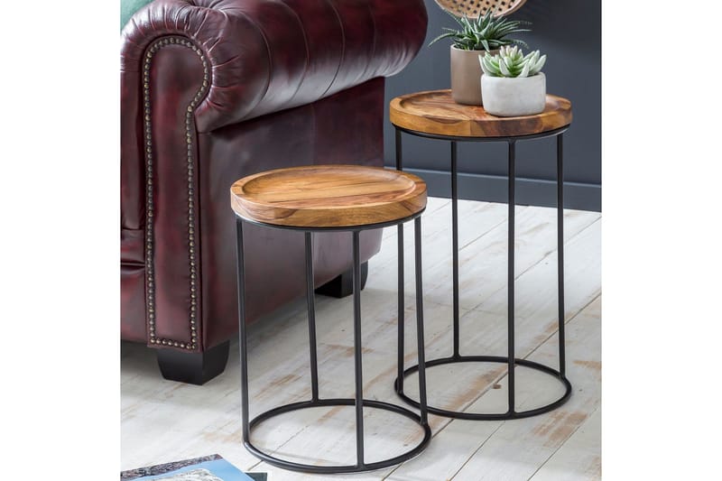 Dewester Satsbord 31 cm 2 Bord - Massivt Trä/Svart - Möbler - Bord & matgrupper - Soffbord