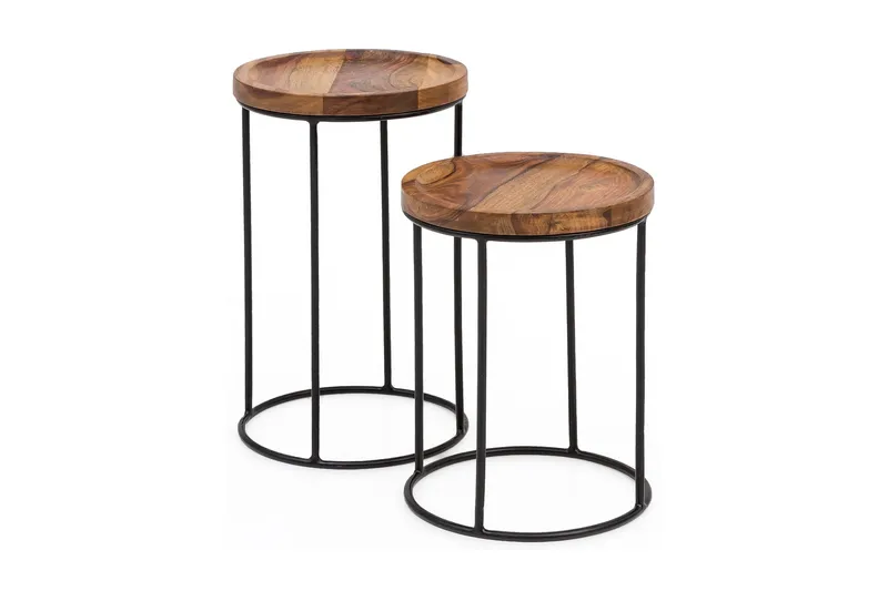 Dewester Satsbord 31 cm 2 Bord - Massivt Trä/Svart - Möbler - Bord & matgrupper - Soffbord