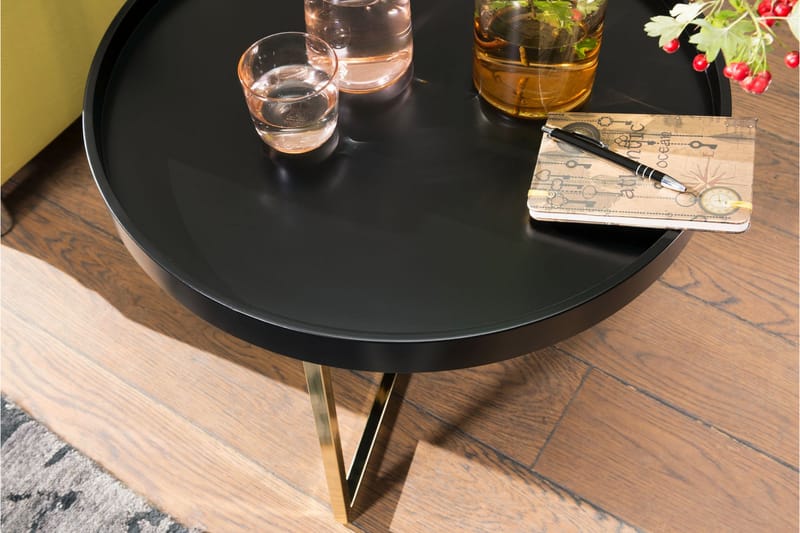 Dhir Soffbord 59 cm Runt - Svart/Guld - Möbler - Bord & matgrupper - Soffbord