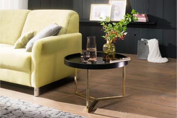Dhir Soffbord 59 cm Runt - Svart/Guld - Möbler - Bord & matgrupper - Soffbord