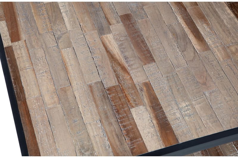Difranco Soffbord 120 cm - Teak/Svart Järn - Soffbord - Klaffbord & Hopfällbart bord - Spegelbord - Soffbord med förvaring - Soffbord med hjul - Höj och sänkbart soffbord