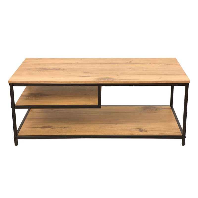 Soffbord Dimitra 100x50x40 cm - Ljust rustikt trä / svart - Möbler - Bord & matgrupper - Soffbord