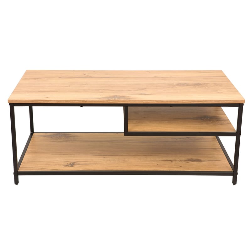 Soffbord Dimitra 100x50x40 cm - Ljust rustikt trä / svart - Möbler - Bord & matgrupper - Soffbord