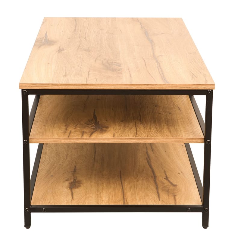 Soffbord Dimitra 100x50x40 cm - Ljust rustikt trä / svart - Möbler - Bord & matgrupper - Soffbord