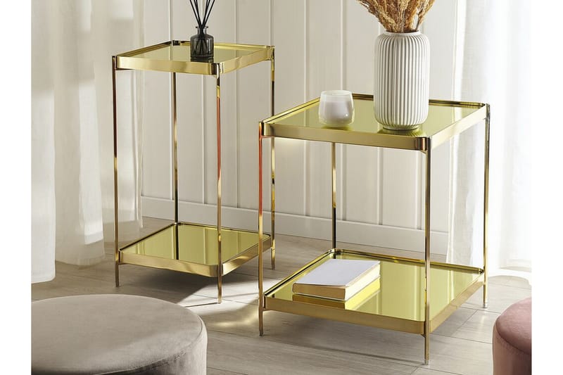 Dinari Soffbord 41 cm - Glas/Guld - Möbler - Bord & matgrupper - Soffbord