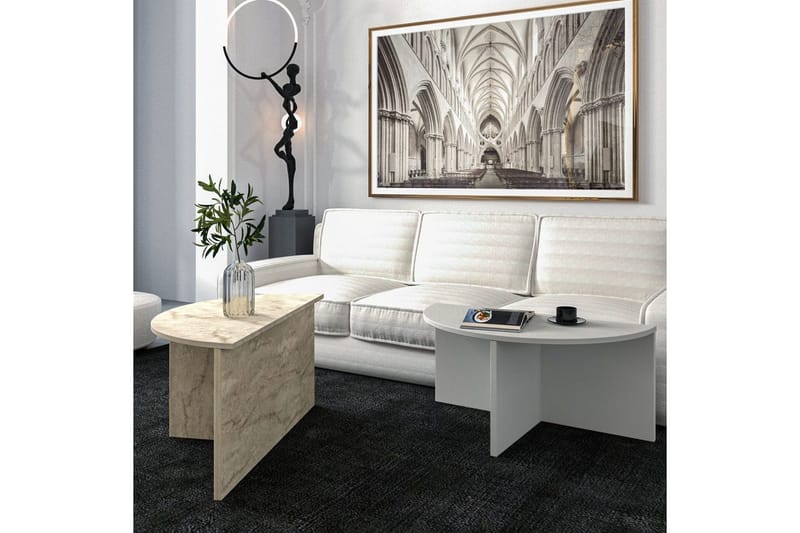 Soffbord Dolcer Grå / Travertin - Grå / Travertin - Möbler - Bord & matgrupper - Soffbord