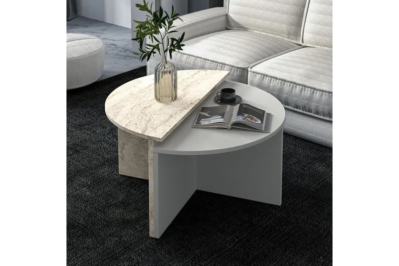 Soffbord Dolcer Grå / Travertin - Grå / Travertin - Möbler - Bord & matgrupper - Soffbord