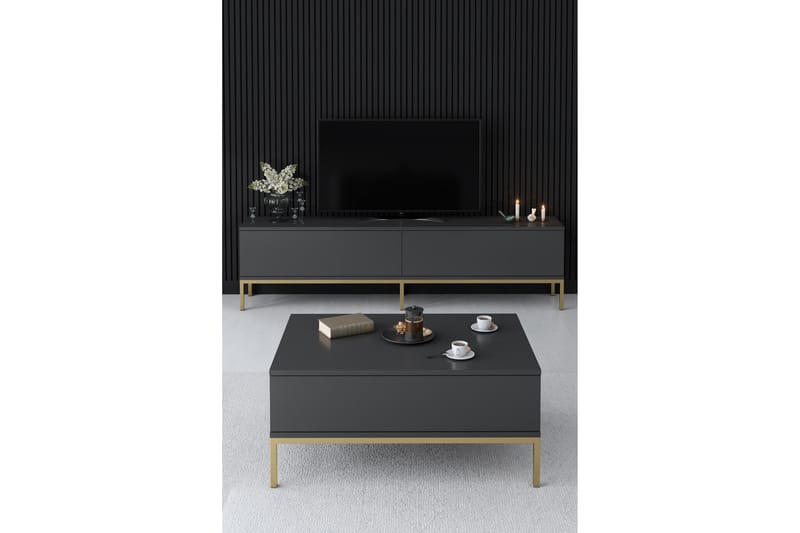 Dorlord Soffbord 90 cm - Grå/Guld - Möbler - Bord & matgrupper - Soffbord