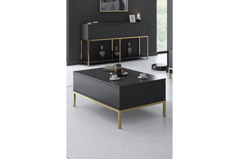 Dorlord Soffbord 90 cm - Grå/Guld - Möbler - Bord & matgrupper - Soffbord