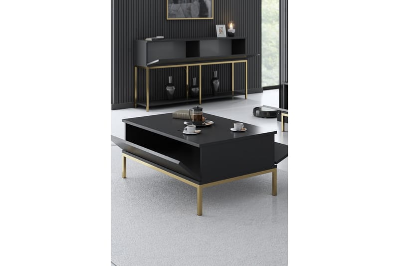 Dorlord Soffbord 90 cm - Grå/Guld - Möbler - Bord & matgrupper - Soffbord