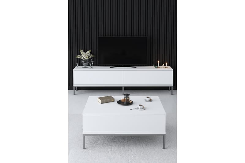 Dorlord Soffbord 90 cm - Vit/Grå - Möbler - Bord & matgrupper - Soffbord