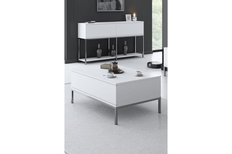 Dorlord Soffbord 90 cm - Vit/Grå - Möbler - Bord & matgrupper - Soffbord