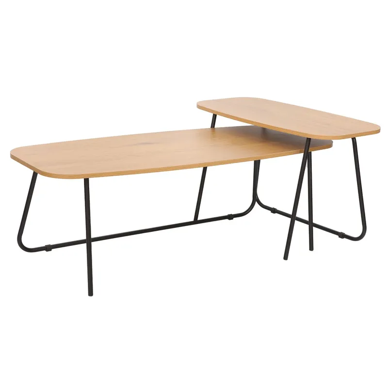 Soffbord Duo 2 st 120x48x40 cm 75x40xh48 cm - ask/svart - Möbler - Bord & matgrupper - Soffbord