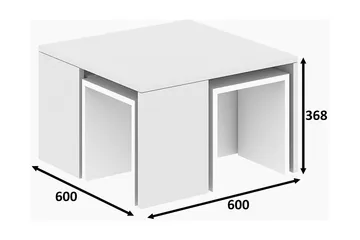 Elegancia Satsbord 60 cm 4 Bord - Vit - Möbler - Bord & matgrupper - Soffbord