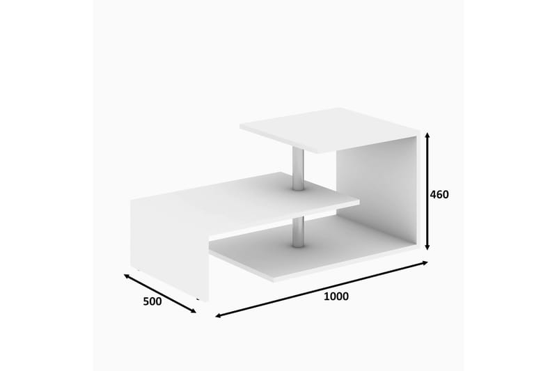 Elegancia Soffbord 100 cm med Förvaring Hylla - Vit - Möbler - Bord & matgrupper - Soffbord