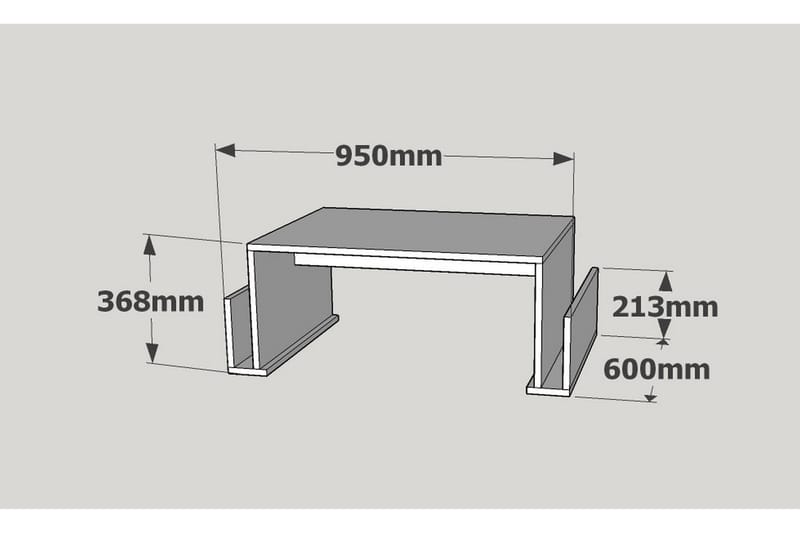 Elegancia Soffbord 95 cm med Tidningsförvaring - Valnötsbrun - Soffbord