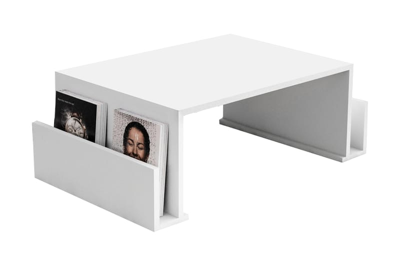 Elegancia Soffbord 95 cm med Tidningsförvaring - Vit - Möbler - Bord & matgrupper - Soffbord