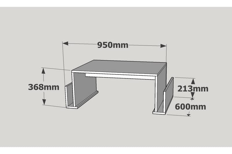 Elegancia Soffbord 95 cm med Tidningsförvaring - Vit - Möbler - Bord & matgrupper - Soffbord