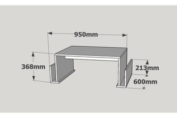 Elegancia Soffbord 95 cm med Tidningsförvaring - Vit - Möbler - Bord & matgrupper - Soffbord