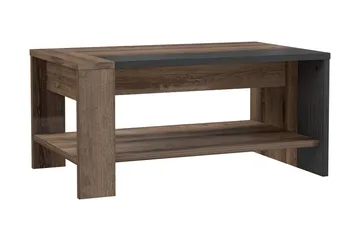 Elhovo 90 cm Rektangulärt Soffbord med Förvaring i Mörkt Trä - Mörkbrun - Möbler - Bord & matgrupper - Soffbord