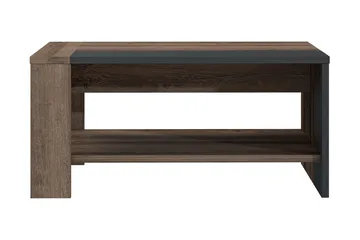Elhovo 90 cm Rektangulärt Soffbord med Förvaring i Mörkt Trä - Mörkbrun - Möbler - Bord & matgrupper - Soffbord
