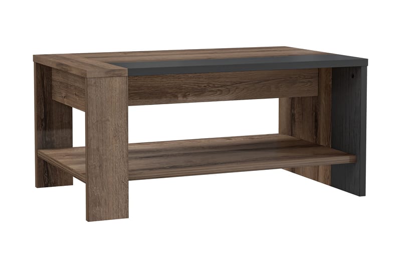 Elhovo Soffbord 90 cm, Brun/Svart