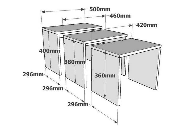 Ellinga Satsbord 50x40x50 cm - Vit - Möbler - Bord & matgrupper - Soffbord
