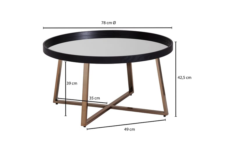 Elphin Soffbord 78 cm Runt - Glas/Svart - Möbler - Bord & matgrupper - Soffbord