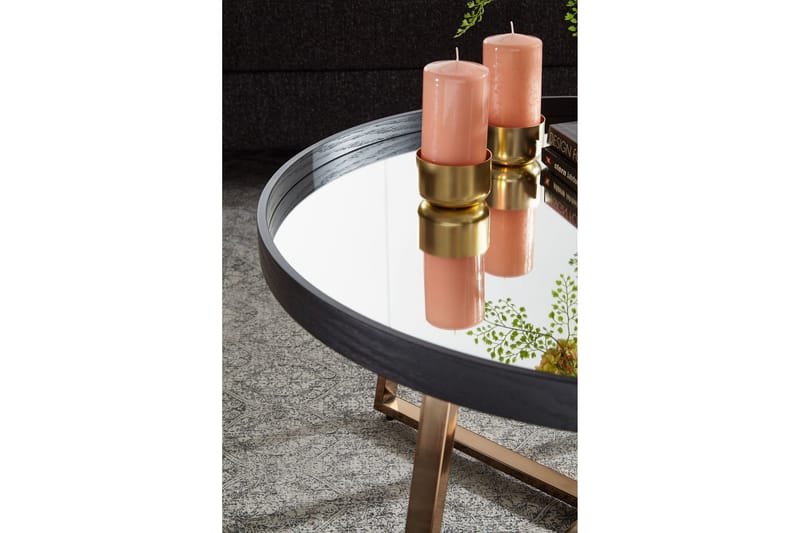 Elphin Soffbord 78 cm Runt - Glas/Svart - Möbler - Bord & matgrupper - Soffbord