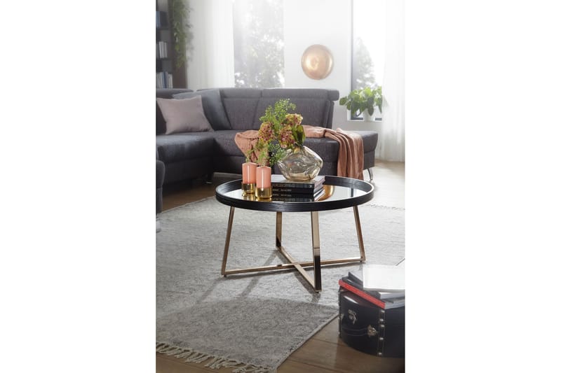 Elphin Soffbord 78 cm Runt - Glas/Svart - Möbler - Bord & matgrupper - Soffbord