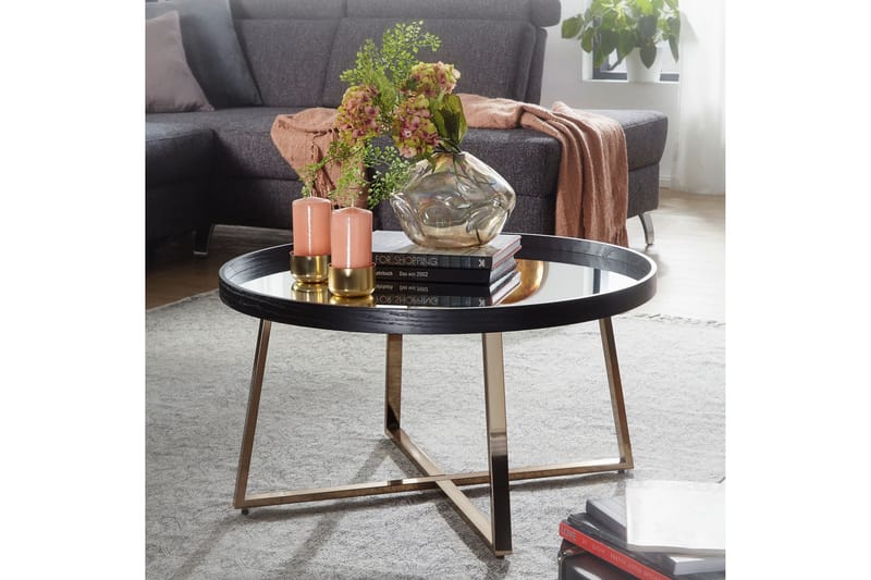 Elphin Soffbord 78 cm Runt - Glas/Svart - Möbler - Bord & matgrupper - Soffbord