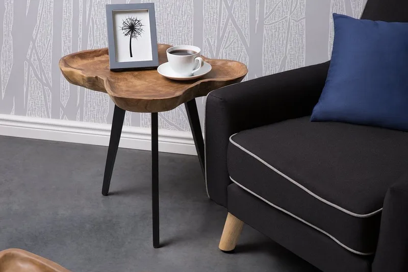 Elsa 60 cm Asymmetrisk Soffbord i Teak - Brun - Möbler - Bord & matgrupper - Soffbord