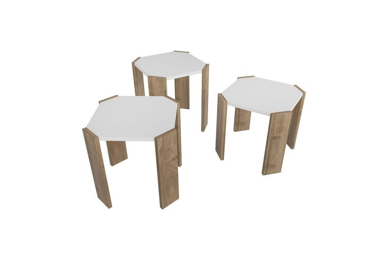 Soffbord Elvaran Vit / Valnöt - Brun/Vit - Möbler - Bord & matgrupper - Soffbord