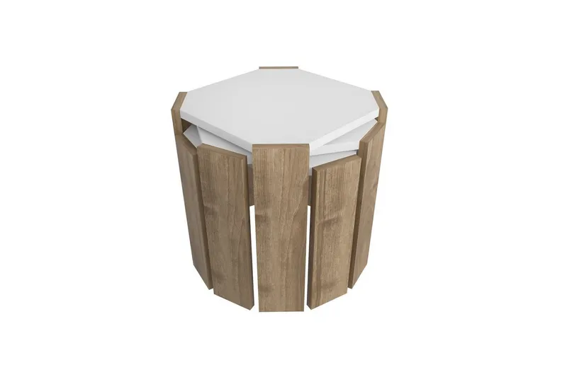 Soffbord Elvaran Vit / Valnöt, Brun/Vit