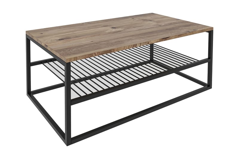 Emlak Soffbord 95 cm med Förvaring Hylla - Natur/Svart - Möbler - Bord & matgrupper - Soffbord