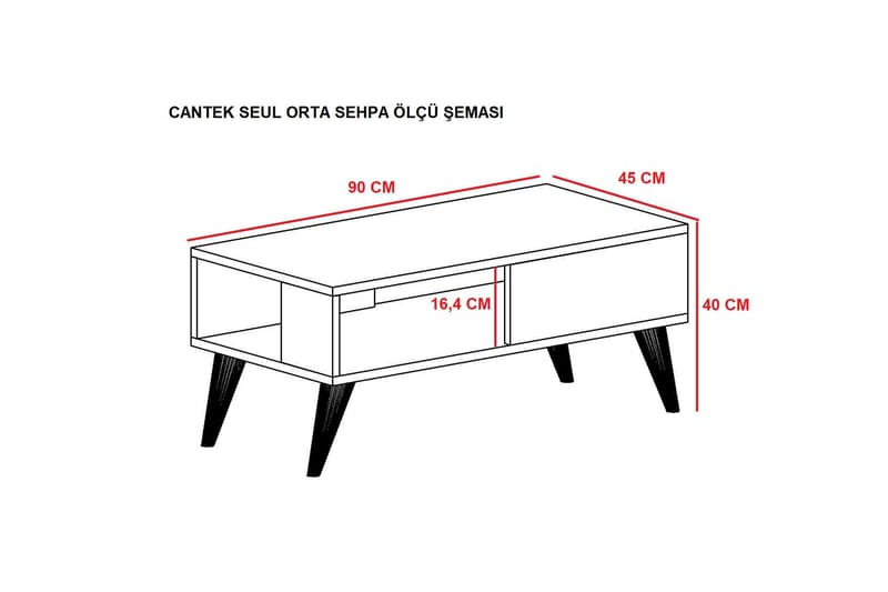 Ergene Soffbord 90x40x90 cm - Blå - Möbler - Bord & matgrupper - Soffbord