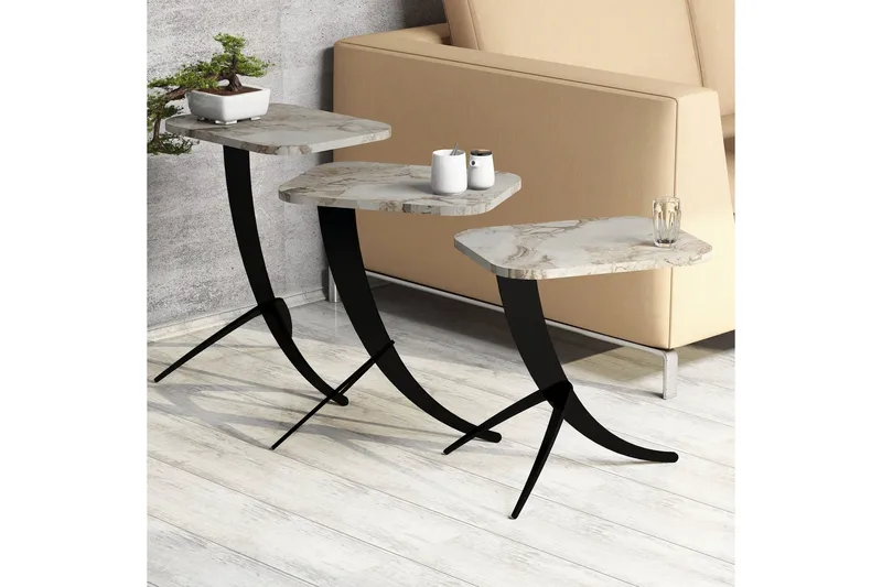 Erykah Satsbord 45 cm - Vit/Svart - Möbler - Bord & matgrupper - Soffbord