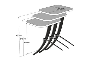 Erykah Satsbord 45 cm - Vit/Svart - Möbler - Bord & matgrupper - Soffbord