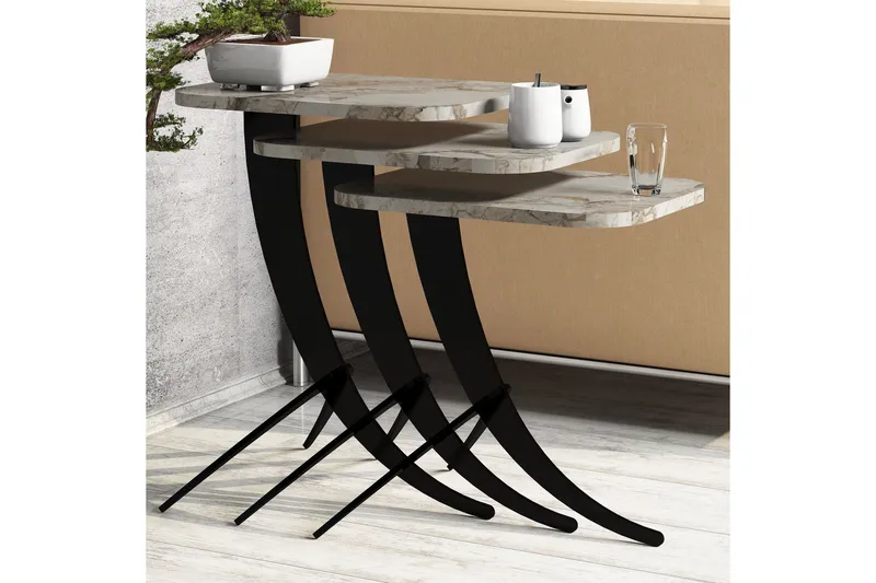 Erykah Satsbord 45 cm - Vit/Svart - Möbler - Bord & matgrupper - Soffbord