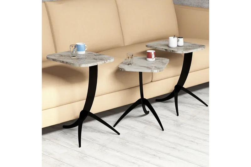 Erykah Satsbord 45 cm - Vit/Svart - Möbler - Bord & matgrupper - Soffbord