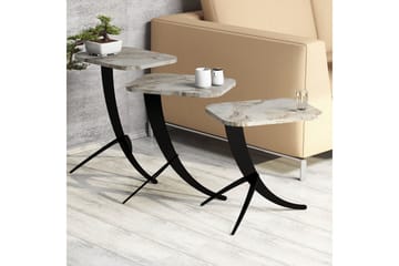 Erykah Stapelbart Rektangulärt Soffbord 45 cm i Trä med Metallben - Ljusbeige - Möbler - Bord & matgrupper - Soffbord
