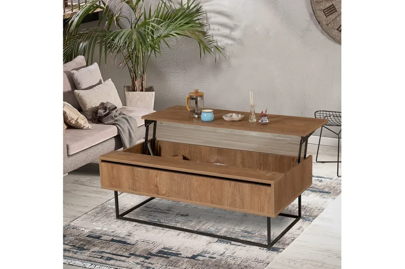 Estremoz Soffbord 120 cm med Förvaring Rum - Mörkbrun/Svart - Möbler - Bord & matgrupper - Soffbord