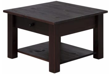 Evonne 60 cm Kvadratiskt Soffbord med Lådor i Furu - Mörkbrun - Möbler - Bord & matgrupper - Soffbord