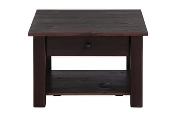 Evonne 60 cm Kvadratiskt Soffbord med Lådor i Furu - Mörkbrun - Möbler - Bord & matgrupper - Soffbord