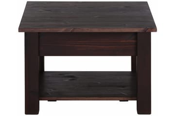 Evonne 60 cm Kvadratiskt Soffbord med Lådor i Furu - Mörkbrun - Möbler - Bord & matgrupper - Soffbord